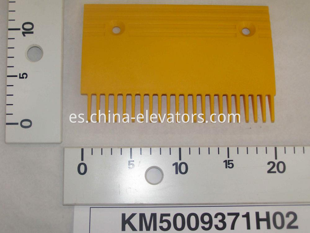 Placa de peine de plástico amarillo para kone escaleras escaleras KM5009371H02, derecha Yellow Plastic Comb Plate for KONE Escalators KM5009371H02, Right